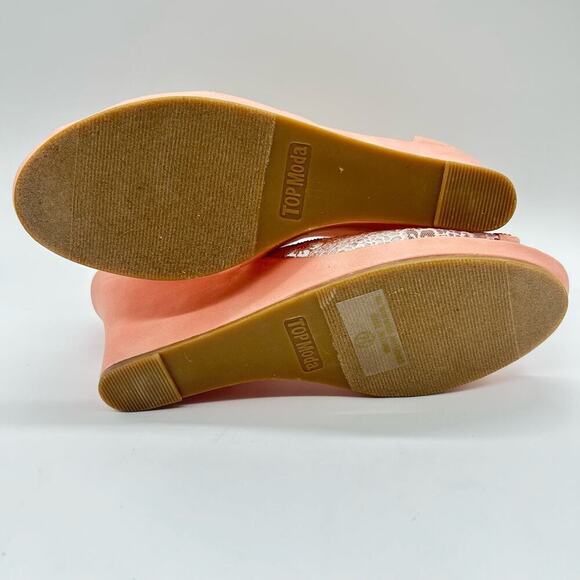 Top Moda Sandal Womens 7.5‎ Pink  Rhinestone Strappy Lace Sandal NEW - Picture 5 of 8